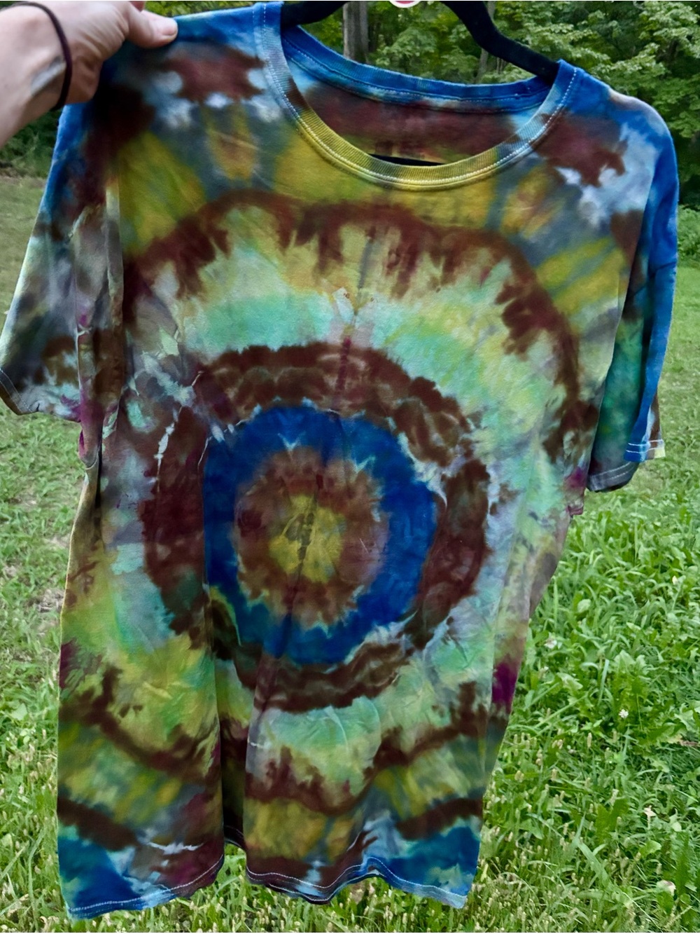 Tie-Dye Kids T-Shirt in Blue, Green & Brown